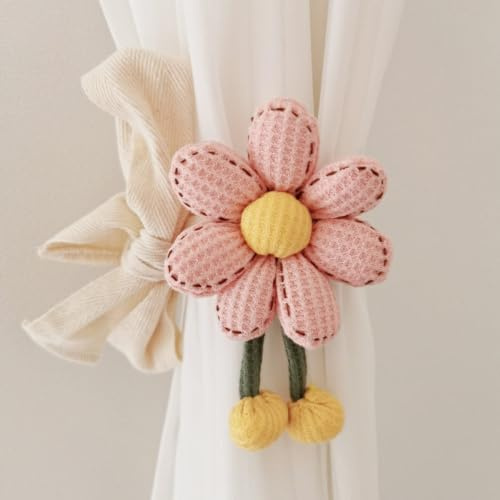 legacci per tende, legacci per tende, Fermatenda for tende in stoffa da 2 pezzi Fermatenda for tende a 7 petali con fiori for tende, Fermatenda decorativi eleganti Fermatenda for tenda Decorativi for