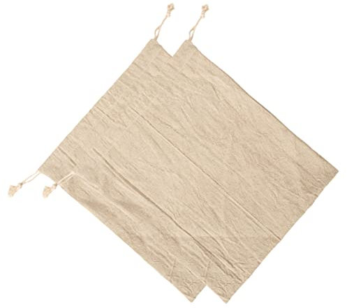 TOPBATHY 2pcs Reusable Drawstring Bread Bags for Storage Natural Muslin Fabric for Bread Pastries and Snacks