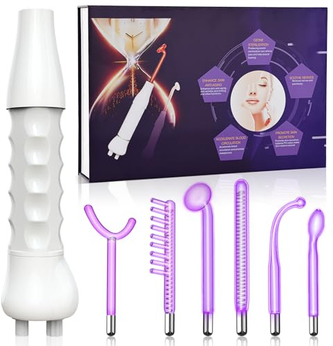 High F-requency Facial Machine, iklestar Professional High F-requency Wand for Hair Growth with 6 Argon Tubes, Violet Skin Care Beauty Machine