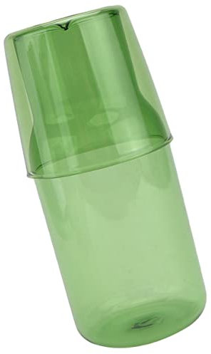 ABOOFAN Jarra De Agua Multifunción 500 Ml De Vidrio Transparente Resistente Al Calor y Frío, Taza De Agua Doméstica, Adecuado Para Hogar y Oficina, Color Verde Hierba, Set De