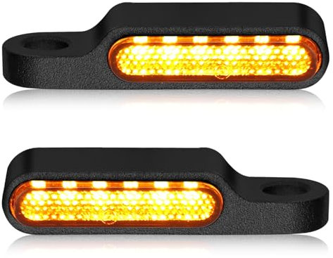 Justech 2PCS Mini Intermitentes de Moto Homologado E-Mark E24,12V 6LED Luces de Señal de Giro,LED Secuencial,IP65 Impermeable Universal para M8 Moto,Scooter