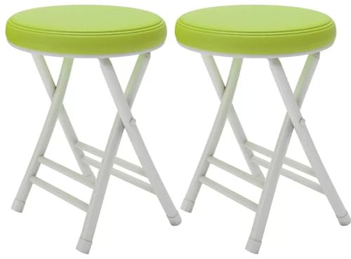 Tragbarer Klapphocker für Outdoor-Aktivitäten, gepolstert, rundes Design, Grün, 2 Stück