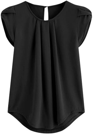 Tshirt Damen Casual Fashion, Sale Angebote Sommer Rundhals Shirt Kurzarm Chiffon T-Shirt Top, Günstig Oberteile Elegant Schick, Bluse Leicht Und Luftig, Shirt Top Weich Bequem