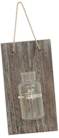 OFFSCH Wandvase Im Vintage-Stil Glas- Und Holzdekor Heimdekor Blumentopf Hydrokulturpflanze Zufälliger Stil