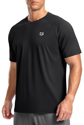 G Gradual Men's Athletic Workout T-Shirts Moisture Wicking Cooling Running Shirts Short Sleeve Performance Tee for Gym Tennis(Black,L)