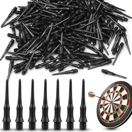 EVTHUR 150 Stück Soft Dart Spitzen, Kunststoffspitzen Für Dartpfeile, Soft Dartspitzen, Dartpfeile Kunststoffspitze Ersatz, Nicht Leicht zu Brechen und Stabil, Schwarz