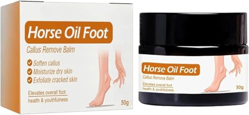 Baume anti-callosités à l'huile de cheval, crème hydratante pour les pieds, exfoliant et anti-crevasses, hydratation longue durée, pour talons secs et crevassés
