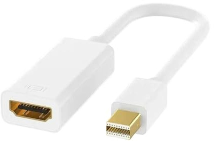 Cable adaptador Mini DisplayPort 4K 1080P (macho a hembra compatible con HDMI), compatible con Apple, MacBook y Air Pro.(White 1080P)