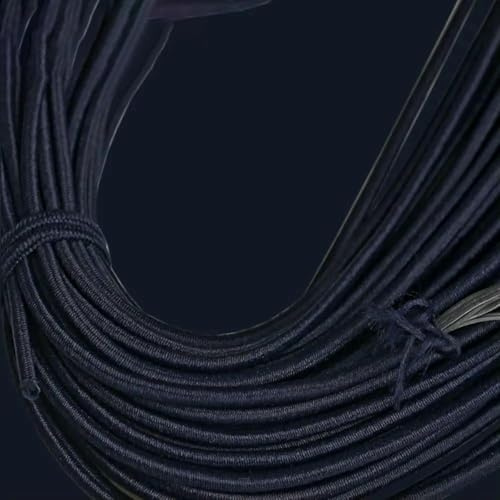 Elásticos redondos de 5 metros (1 mm, 2 mm y 3 mm), cuerda elástica, banda de goma, cordón, cordones, accesorios de costura, 2 mm, azul marino, 1 mm, 5 metros