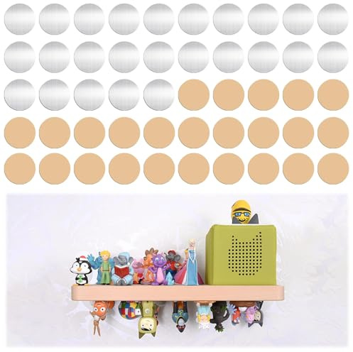 50 Pieces Self-Adhesive Metal Plates for Tonie Figures,2cm×0.3mm Round Adhesive Base for Magnets,Rust-Resistant No-Residue Adhesive Pads for Magnetic Holders,Phones,Photos,Home and Office Use