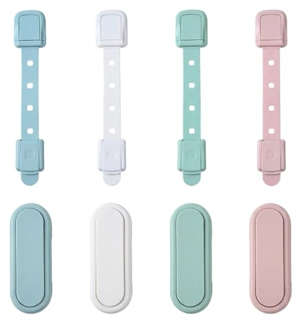 YIPFEN 8 Pezzi Blocchi di Sicurezza per Bambini, Protezione per Armadi Senza Forare, Chiusure per Cassetti, Serrature per Armadi, Cassetti, Frigoriferi (Multicolore)