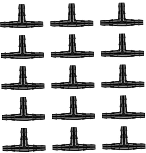 Raccordi per tubi flessibili per sistema di irrigazione a T spinati per irrigazione a goccia per tubo gocciolante da 4 mm/7 mm 100 pezzi |.Kit