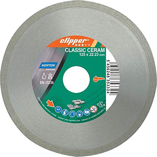 Norton Clipper 70184626825 Classic Ceramic Disques diamant 115 x 22,23 mm Gris