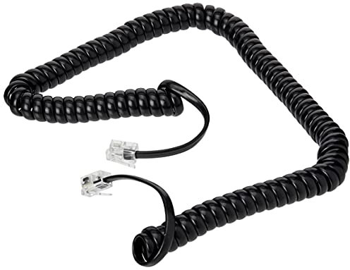 CDL Micro 3 m Uncoiled/60 cm Coiled Curly Telephone Handset RJ10 Cable Lead Wire - Black