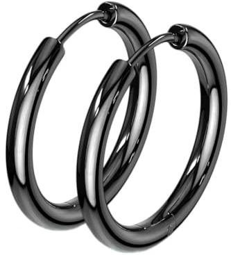 viva-adorno 1 Paar Klappcreolen Hoop Ohrringe Edelstahl Creolen ER96