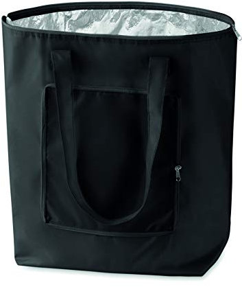 noTrash2003 Faltbare Einkaufstasche mit Etui - leicht und stabil - mit Innen Aluminiumbeschichtung Kühlfunktion in 6 attraktiven Farben (Schwarz)