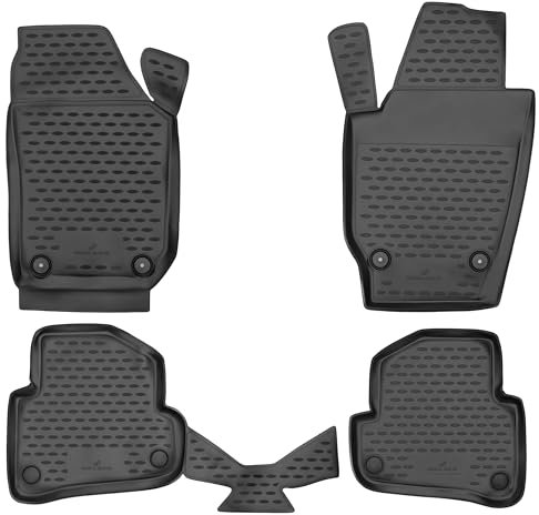 WALSER XTR Gummi Fussmatten Auto für Skoda Fabia 2 12/2006-12/2014, Fabia 2 Combi 10/2007-12/2014, 100% passgenaue Auto Fußmatten, robuste Universal Fußmatte Auto, Gummimatten Auto