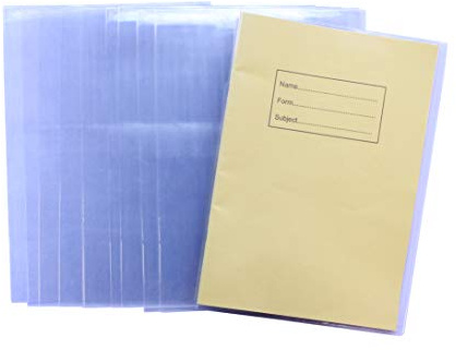 Bright Ideas Clear PVC Book Covers A4, 434mm x 308mm (Flat), 250 Micron, PK10 Covers. Thick and Extra Strong. Easy to Clean and Wipeable Made to Protect School Exercise Books. BI9000