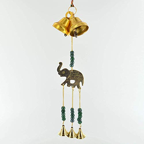 Prezents.com Hanging Bells Elephant Home Decor Garden Windchime Ornament Suncatcher Animal Outdoor H42cm