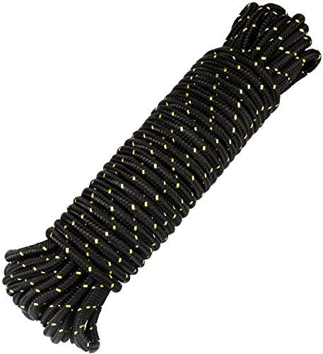 G2PLUS 8mm Paracord Seil, Schwarz Nylonseil, 20M Multifunktional Outdoor Seil, Kletterndes Zugbinde Seil, Wäsche Seil für Kampierenden Garten im Freien
