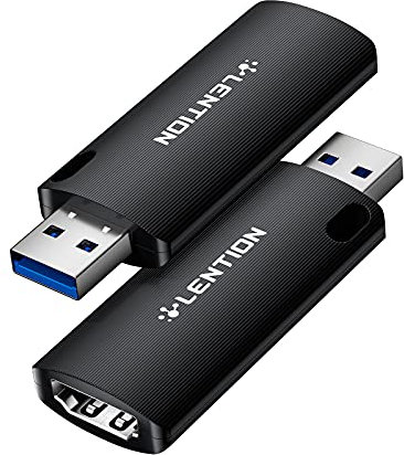 LENTION Carte d’Acquisition Vidéo, Carte de Capture Vidéo HDMI vers USB A pour Jeu/Streaming en Direct/vidéoconférence, Compatible avec Nintendo Switch/PS4/OBS/Caméra/PC/Windows/DSLR/PS5 (V20)