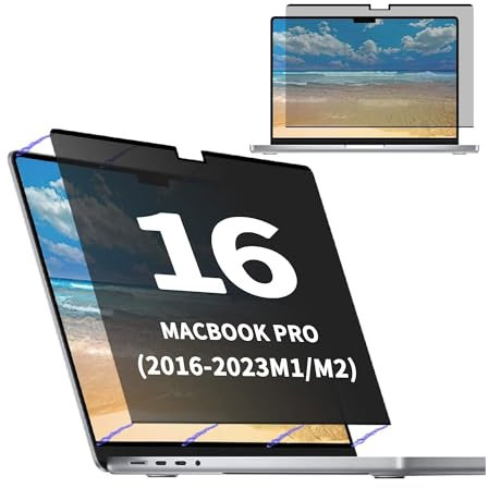 Phimoos Magnetischer Blickschutzfilter für MacBook Pro 16 Zoll (2021-2024, M1/M2/M3/M4 Pro/Max), Einfache Anbringung, Abnehmbarer Anti-Blaulicht Anti-Blendschutz Blickschutzfolie Sichtschutz