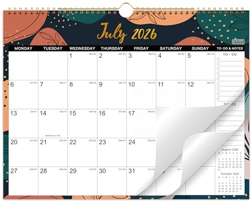 Kalender 2026-2027 - Väggkalender 2026-2027, akademisk kalender uk från juli 2026 - december 2027, stora reglerade block perfekta för planering och organisation för hem eller kontor, 37,6 x 29 cm