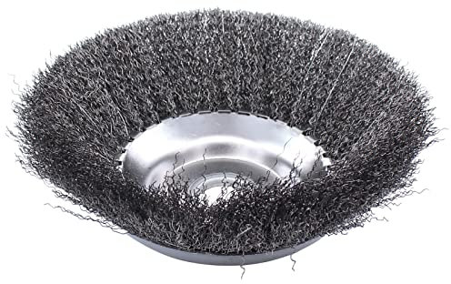Unkrautbürste Wildkrautbürste Fugenbürste Stahlbürste Kegelbürste Drahtbürste 200x25,4 für Rasentrimmer Motorsense Freischneider gegen Unkraut Moos hartnäckige Ablagerungen und Verunreinigungen