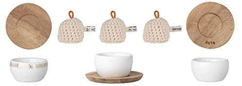 Colour-up Eierbecher mit Unterteller 3er-Set mit unterschiedlichen Motiven und Mützen - Räder Design