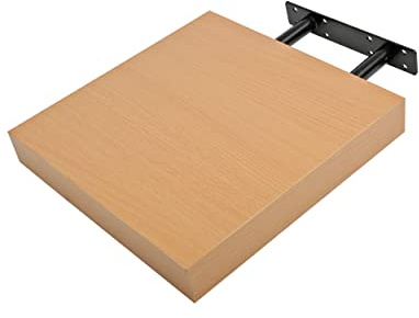 Etrexonline Estante de Pared 25x25x4cm Color Haya, Balda Flotante Pared de Madera Fijación Invisible, Estantes de Almacenamiento Decorativos, Ideal para Salón, Habitación, Pasillo, etc..