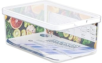 Care+Protect Fridge Food Storage Container with Lid - Extra Large 4.65L - Ergonomic Easy Open Handle - Stackable - Fridge Organizer - Keep Food Fresh Longer - Transparent - BPA Free - Dishwasher Safe