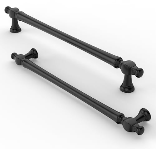 FURNIWARE 10 Stück Schrankgriffe,Matt Schwarz Möbelgriff 192 mm Bohrlochabstand Schubladengriff, Schubladengriffe für Türen, Küchen, Truhen, Kommoden, Schränke