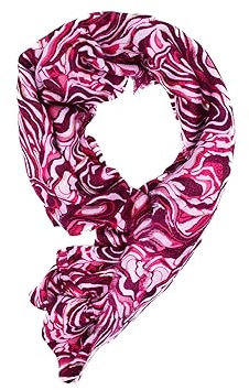 QUEEN HELENA Dam Casual Mönster Rund Hals Wrap Scarf Winter Scarf SC22-6, Fuchsia, one size