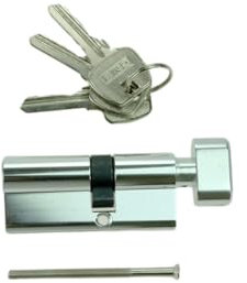 pokm toolsmarket – Knaufzylinder K50/30 mm, mit 25 Schlüssel, Zylinderschloss mit Knauf, Türschloss aus Nickel, Profilzylinder EU- Produktion, von 3 bis 50 Schlüssel zur Auswahl, Schloss für Haustür