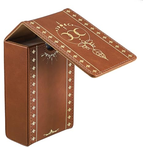 TOLIDA Boîte à cartes de tarot en cuir synthétique – Housse de protection universelle pour cartes de taille standard – Organiseur quotidien Oracle, boîte de rangement