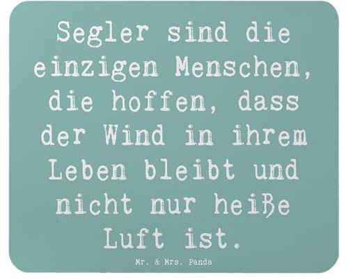 Mr. & Mrs. Panda Mauspad Spruch Segeln Lebenswind - Geschenk, Teamarbeit, Teamsport, Mauspad Büro, Wellen, Ozean, Energie, Freiheit, Indoor-Sport,