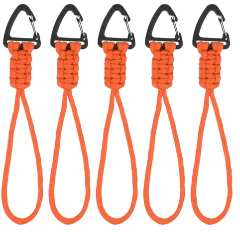PATIKIL Paracord-Schlüsselanhänger, 5 Stück, Survival-Schlüsselband mit Haken, geeignet für Camping, Wandern, Clip, Rucksack, Werkzeug, Outdoor, Angeln, Schlüsselanhänger, Orange
