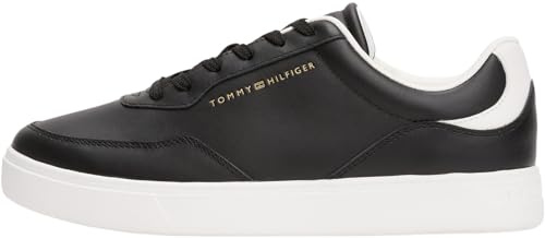 Tommy Hilfiger Donna Sneakers con Suola Preformata Casual in Pelle, Nero (Black), 38