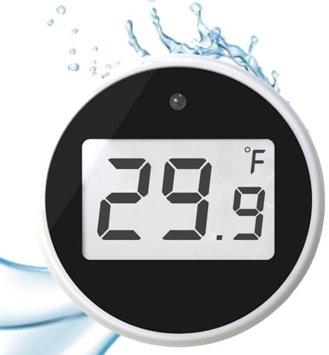 Ice Thermometer Timer for Ice Bath, Digital Floating Pool Water Temperature Meter, Effective Bath Water Thermometer#Black
