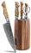 HEZHEN 7 Pieces Kitchen Knife Set with Block,67 Layers Damascus Steel Chef Knife Set, Knife Block Set for Chefs and Home Cooking