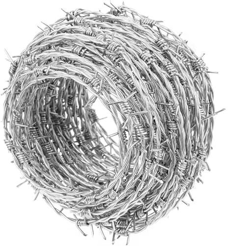 Alambre De Espino, 4 Puntas Alambre De Púas Multiusos Rollo De Alambre, Extraresistente Alambre De Enredo 2 Hilos, Rollo De Alambre De Púas para Proteger Su Jardín O Patio,3mm,200m