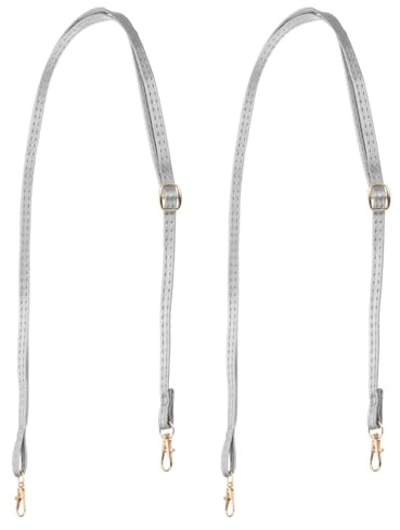 PATIKIL Cinghia Manico Borsa In Pelle, 2 Pezzi 51 Pollici Lunghezza Regolabile Cinghia Sostitutiva Borsa Accessori Riparazione Manico Clutch Fai Da Te, Argento
