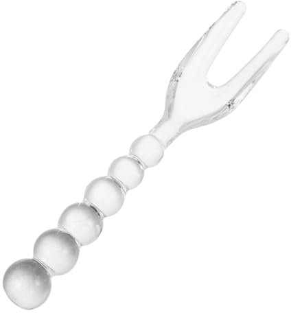 DECOMELODY Tenedor De Vidrio Para Mezclar Bebidas Frías Cócteles Café y Postres Cuchara De Café Elegante y Práctica Utensilio De Cocina Para Fiestas y Eventos Especiales