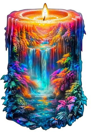 Holzpuzzle Erwachsene Enchanted Flame - 155 Teile holzpuzzle Geschenkbox | Wanddekoration,Geschenk für Freunde und Familien,Geschenke für Puzzleliebhaber,Stressabbau