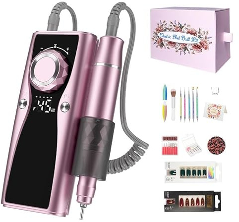 Dayear Electric Nail Files, 45000 RPM Professional Nail Drill for Acrylic Nails Gel Pink
