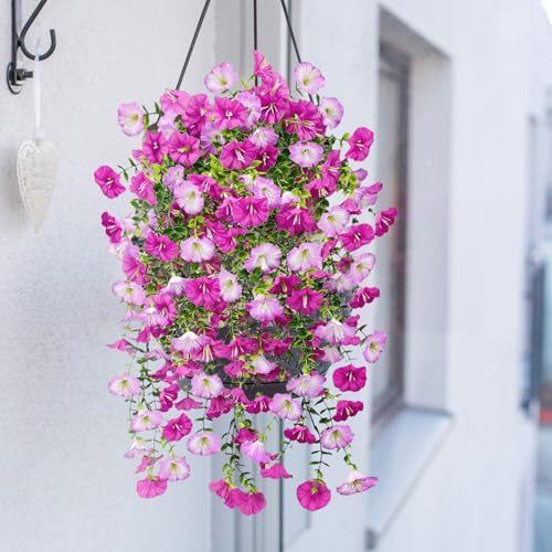 Zalava 2 fiori artificiali, da appendere, come reali, per esterni, interni, balconi, terrazzi, terrazze, lilla