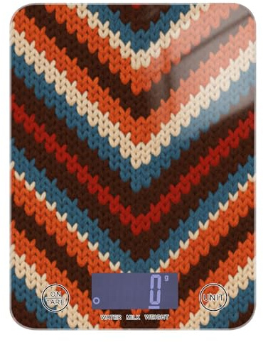 Bilancia portatile per la perdita di peso a righe rosse e blu da viaggio 5 kg/5 g, bilancia digitale precisa da cucina con 4 unità per preparare i pasti per cucinare cheto báscula para pesar alimentos