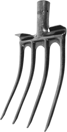 Yardenfun Fourche à Bêcher en Acier Solide à 4 Dents pour Jardinage Agricole Fixation 35 Mm Compatible Manche Outil Polyvalent pour Décompactage Et Retournement du Sol