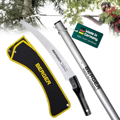 BERGER ArboRapid Set 75208 | Stangen Astsäge für Profis | Hochentaster | Aluminium Stangensäge 3,50m Arbeitshöhe | aus Aluminium | Baumsäge inkl. Tasche & Aufsatzsäge