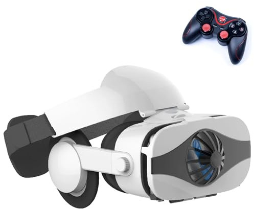 Casque VR, Casque Réalité 3D Virtuelle, Lunettes de Réalité Virtuelle 3D, Casque de Réalité Virtuelle pour Jeux et Films,Casque VR Compatible avec Android & iOS Phone de 4,7 à 7,2 Pouces(E)